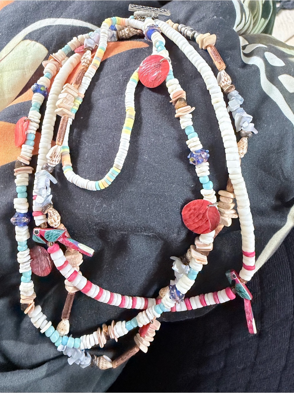 Bundle of Bohemian Multicolor Shell Necklaces